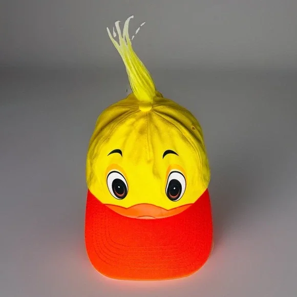 Funny Novelty Rubber Duck Hat Hair Wig Baseball Cap Cute Yellow Mascot Costume