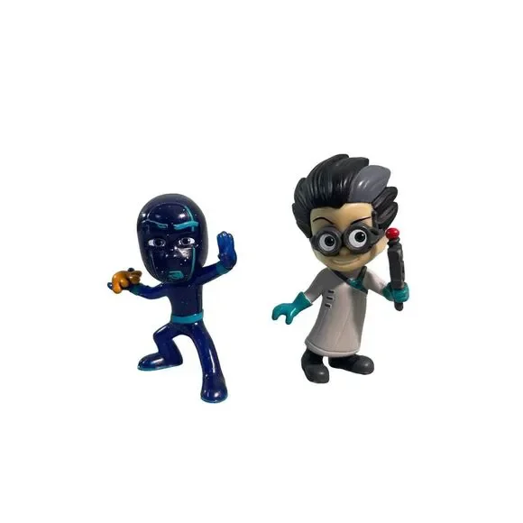 2‎ PJ Masks PVC Figures - Romeo (HTF Disney) & Night Ninja with Sticky Splat