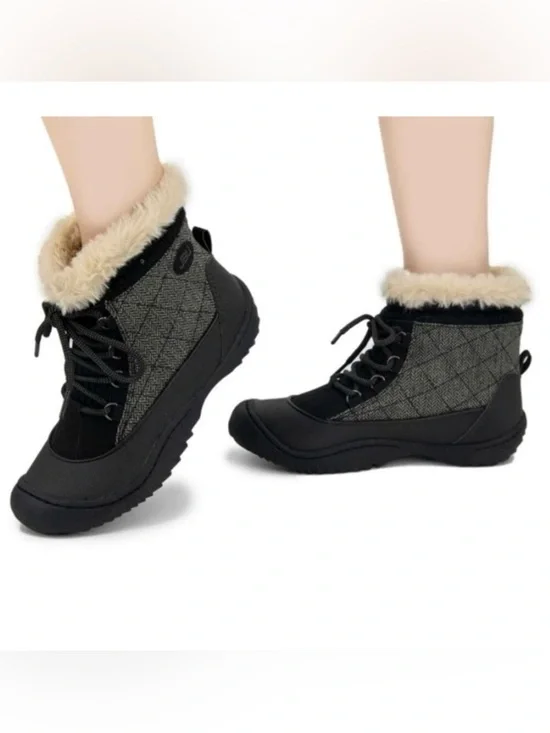 Jambu Jane Boot Quilted Herringbone Bootie Faux Fur Lined Women's Size 10