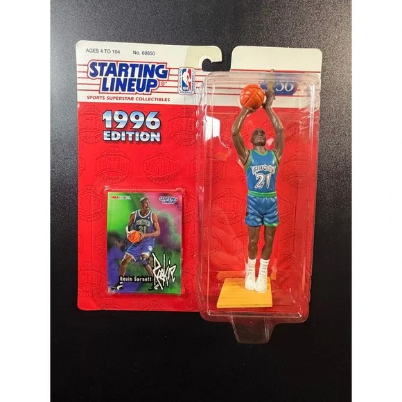 1996 Starting Lineup Kevin Garnett Minnesota Timberwolves Rookie Card Figure New