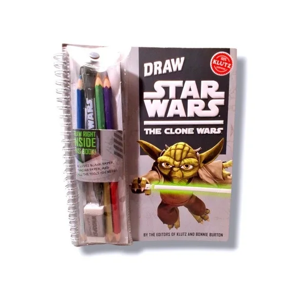 Draw Star Wars The Clone Wars Activity‎ Book Kit Pencils Eraser New