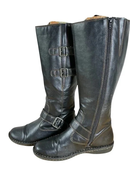 b.o.c. Born Concept Black Faux Leather Riding Boots Women's Size 9 Med