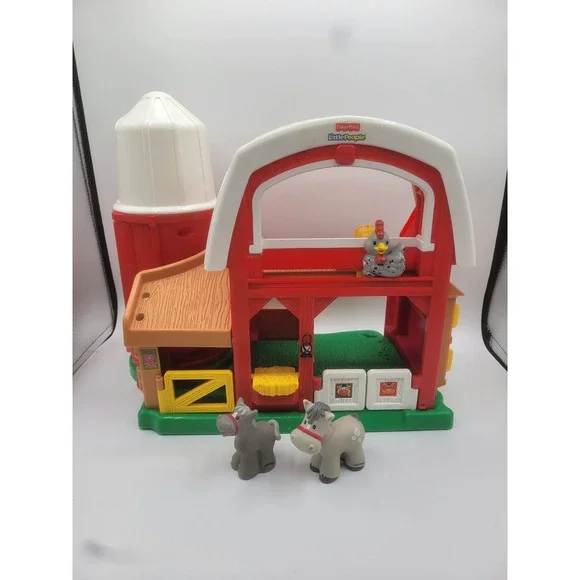 Fisher Price Little People Animal Friends Farmhouse Barn Silo 3 Figures