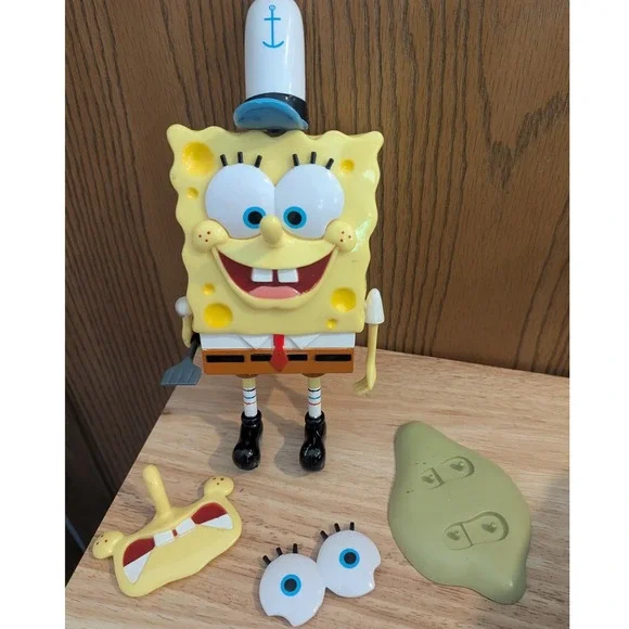 Vintage SpongeBob SquarePants Action Figure Interchangeable Faces 2002  Viacom