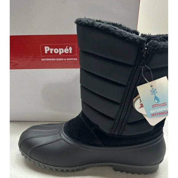 Propet Ill is Women's Faux Fur Lined Duck Boot, Size 11B, NIB, Black‎