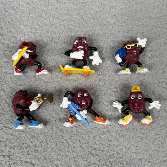 VTG 80s California Raisins Figures Lot of 6 Applause 1988 PVC Musician Surfer