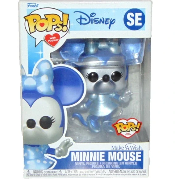 Funko Pop! Disney Minnie Mouse Make-A-Wish Metallic Blue Special Edition NIB