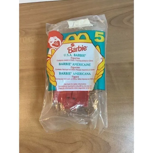 1995 McDonalds Barbie Mattel Happy Meal Toys #5 - USA Barbie NEW