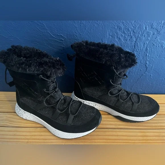 Sperry 7 Seas Submariner Women’s Size 7 Faux‎ Fur Black Boots Like New