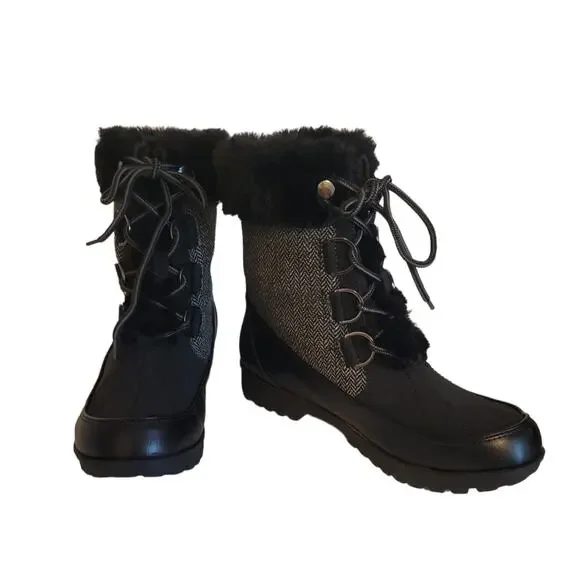 JBU Southgate Women's Faux Fur Winter Waterproof Mid Calf Boots Sz 9