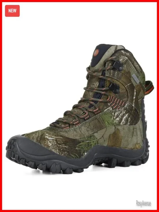 Waterproof Insulated Hiking Boots - Mid High-Top Outdoor Boots