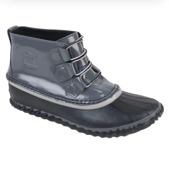 Sorel - women’s Out ‘N About rain boots waterproof grey lace up booties‎ size 6