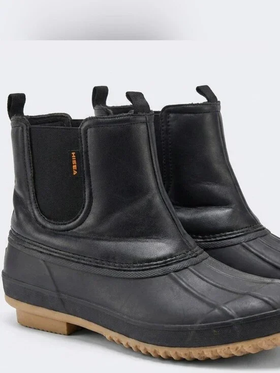 HISEA Black Chelsea-Style Winter Rain Boots‎