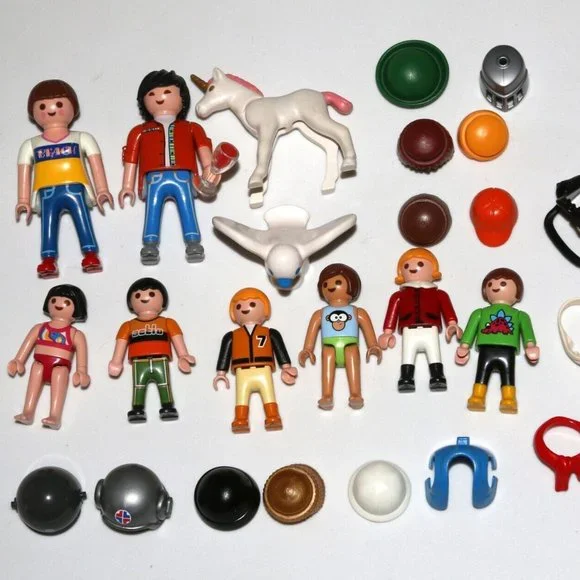 PLAYMOBIL FIGURES child boy woman man unicorn dove bird headgear accessories lot