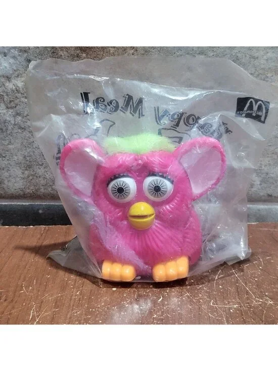 McDonalds Happy Meal Pink Green Furby Toy 1998 Sealed Original Plastic Packaging