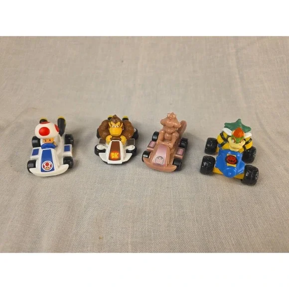 Nintendo Mario Kart 64 Toy Figures Lot Toad Donkey Kong Princess Peach Bowser