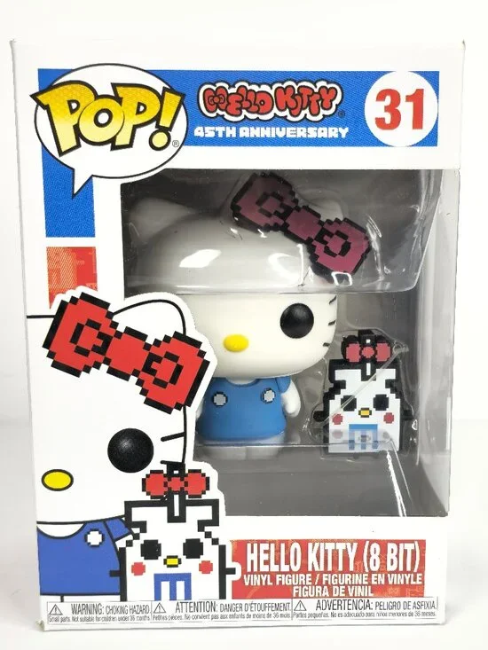Funko Pop! Hello Kitty (8 Bit) #31 45th Anniversary Sanrio Figure w/Protector