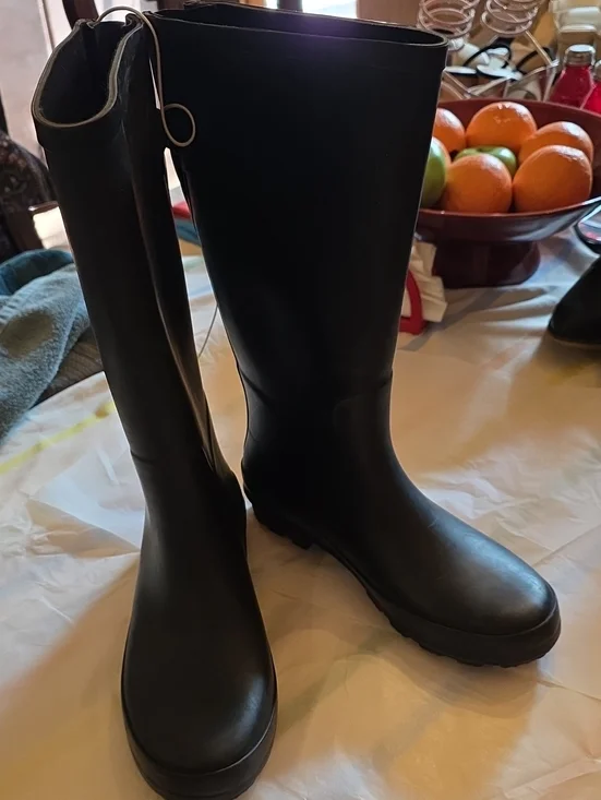 a new day Black Tall Women's Rain Boots