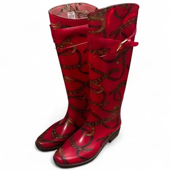 Ralph Lauren Red Rain Boots Size 7