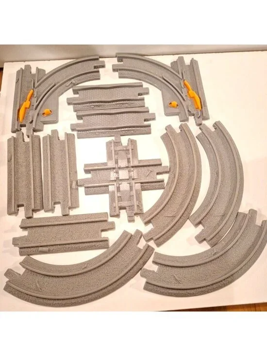 Geotrax Gray Railroad Train Tracks Lot 12 Pc  Straight Curves Fisher Price