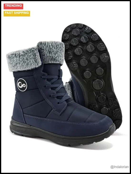 Women's Snow Boots: Waterproof Fur Lined Lace Up Non Slip Winter Booties