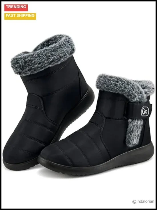 Waterproof Fur Lined Ankle Snow Boots Non Slip Outdoor Walking