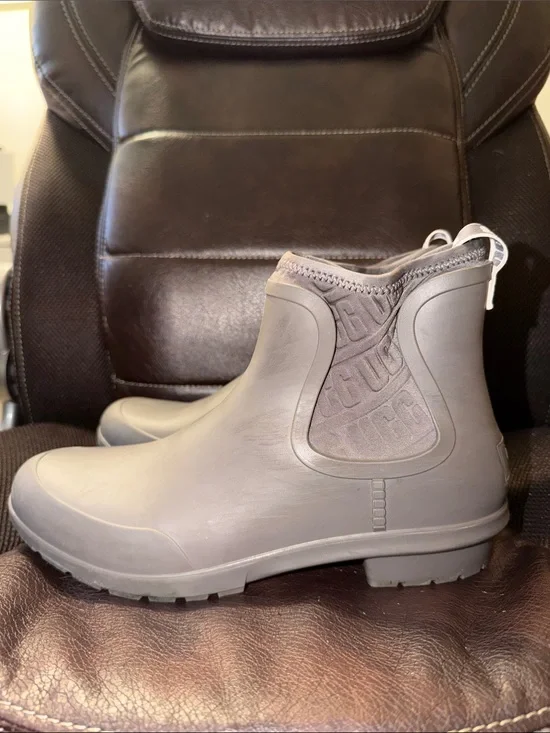 UGG Taupe Chelsea Waterproof Rain Ankle Boots