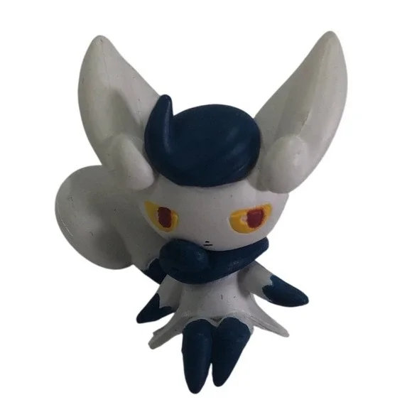 Nintendo Pokemon Meowstic Male Mini Figure White Navy Blue Psychic Toy 1.5 Inch