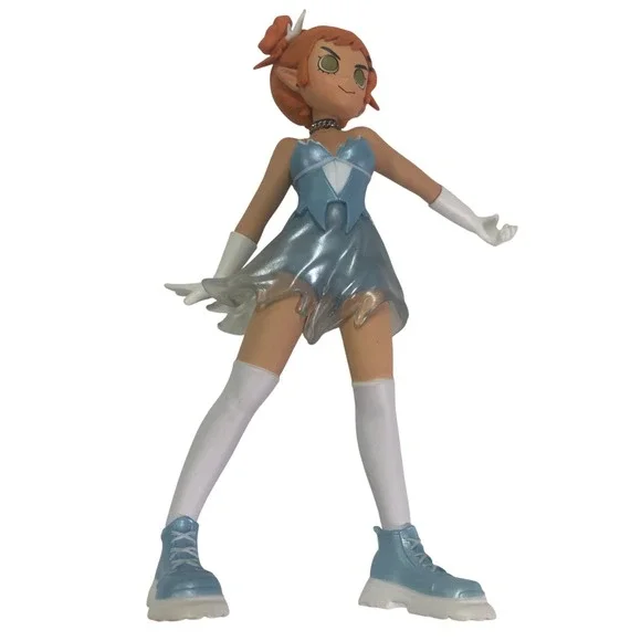 Pop Mart Peach Riot Rise Up Series Gigi Vinyl Figure Blue Dress Orange Hair