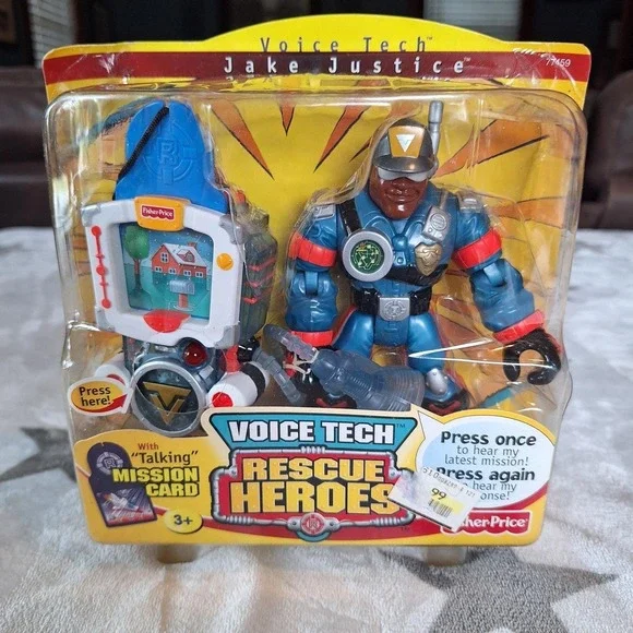Fisher Price Rescue Heroes Voice Tech Jake Justice With Talking Mission Card