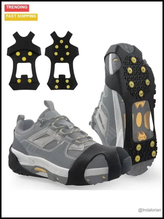 Non Slip Ice Cleats Overshoe for Walking on Snow and Ice Rubber Crampons with