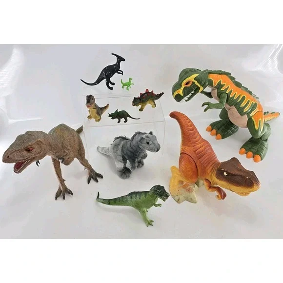10 Lot - Vtg Dinosaur‎ Toys - Fisher Price, Playskool Etc, Large & Small Mix