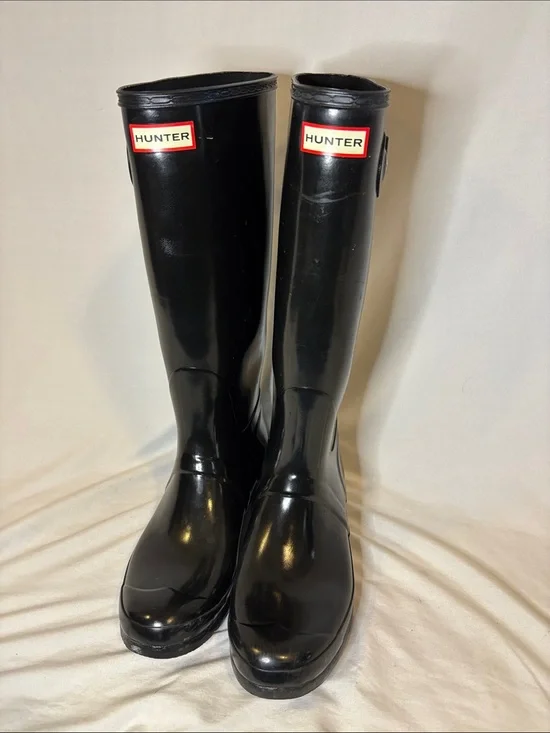 Hunter Women's Original Tall Gloss boots black women's 11