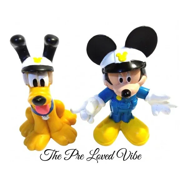 Disney Mickey Mouse Clubhouse Police Patrol Mickey and Pluto Figures  Mattel