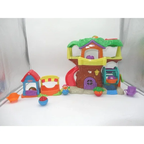 Playskool Weebles Musical  Rare Yellow Treehouse Farm Barn Vegetable Market Veg