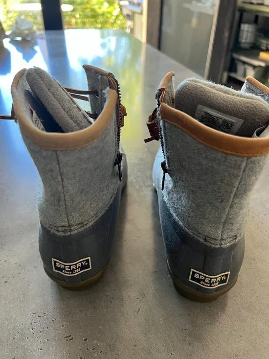 Sperry Saltwater Duck Boots - Grey Wool