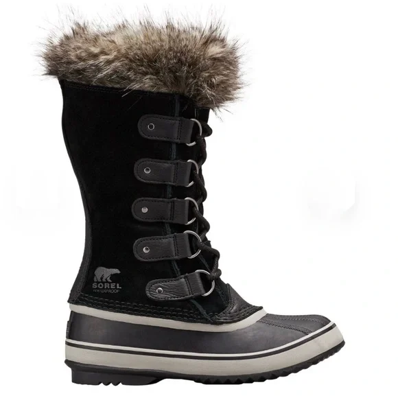 Sorel Women's Joan of Arctic Black and Stone Winter Waterproof Boots in Size 6.5
