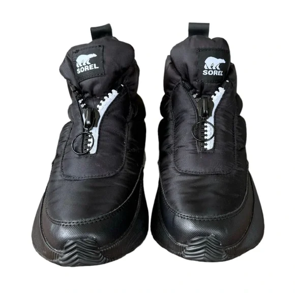 Sorel Out N About Ill Puffy Zip Women's Waterproof Black Boots Size 8.5