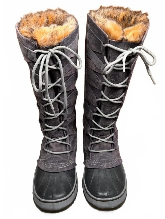 Sorel Women's Tall Winter Snow Boots with Faux Fur Lining and Lace-Up Design