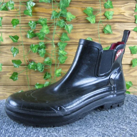 Helly Hansen Karoline Women 10‎ Black Rubber Waterproof Chelsea Rain Boots