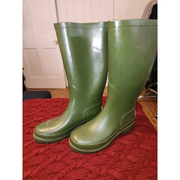 Vineyard Vines Classic Whalies Rain Boots Green Womens 6 Waterproof