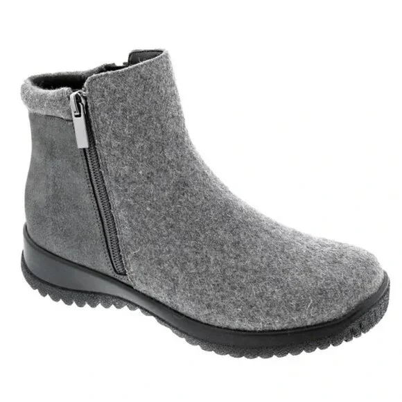 Drew Womens Kool Grey Suede/Flannel Orthopedic Snow Ankle Boots Size 9.5M 19178.