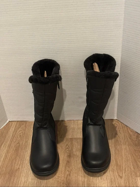 totes Black Women's Tall Faux Fur Winter Boots size Medium