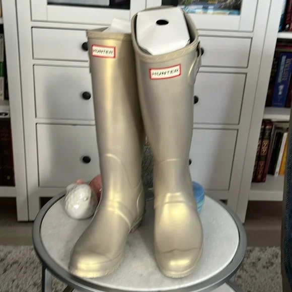 HUNTER Women’s ORIGINAL Tall Boots Nebula Pale Gold Size Multiple Sizes