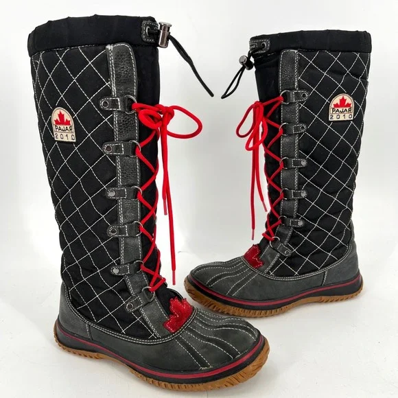 Pajar‎ Canada Freestyle Grip Snow Boots Quilted Black Duck Boots Size 38 (7.5-8)