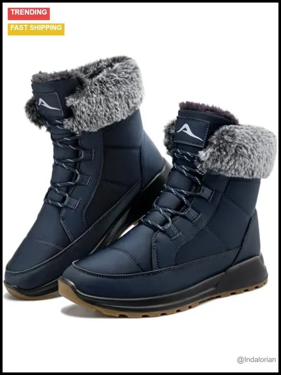Women's Snow Boots with Faux Fur Lining and Memory Foam Insoles Waterproof