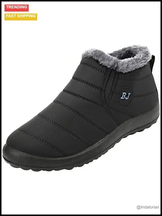 Waterproof Snow Boots Ankle Bootie Anti-Skid Indoor Outdoor Winter