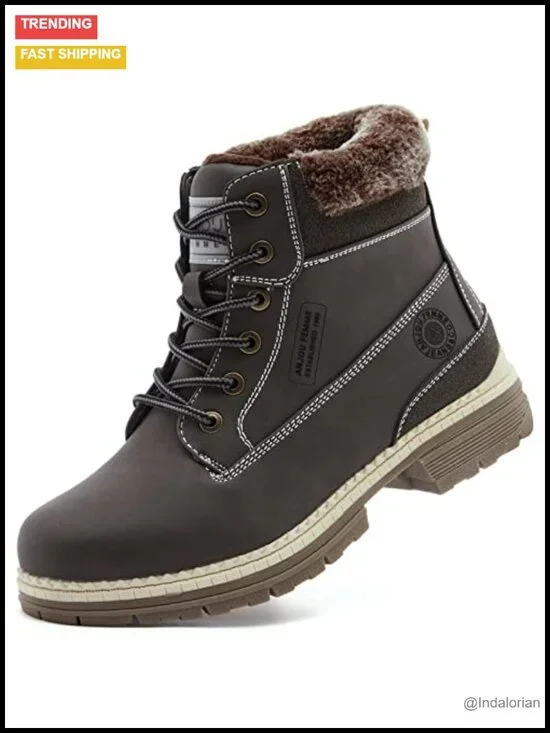 Waterproof Winter Ankle Boots - Fur-Lined Hiking Boots for Women