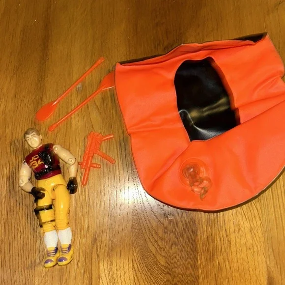 GI Joe Tracker Navy SEAL 1991 ARAH Action Figure w Inflatable Raft‎ Boat