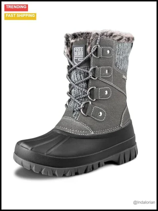 Women's Waterproof Winter Snow Boots Insulated Duck Boots Comfortable Faux Fur
